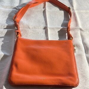 Fossil bright orange leather shoulder bag